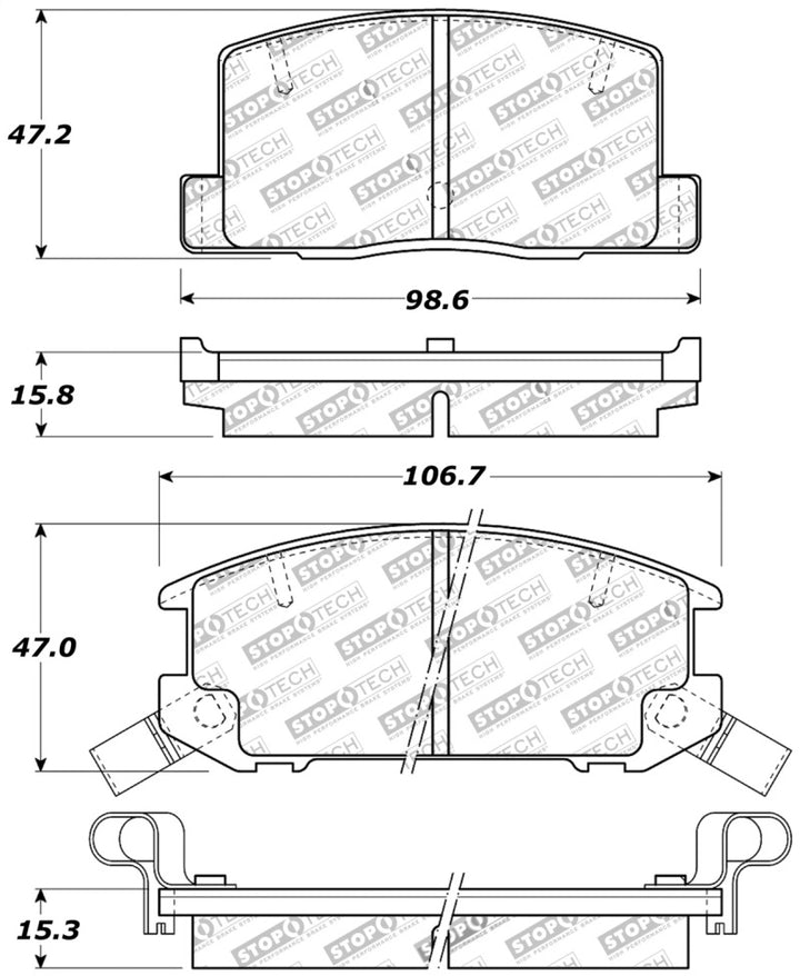 StopTech Performance 1/90-95/00-05 Toyota MR2/Spyder Rear Brake Pads.