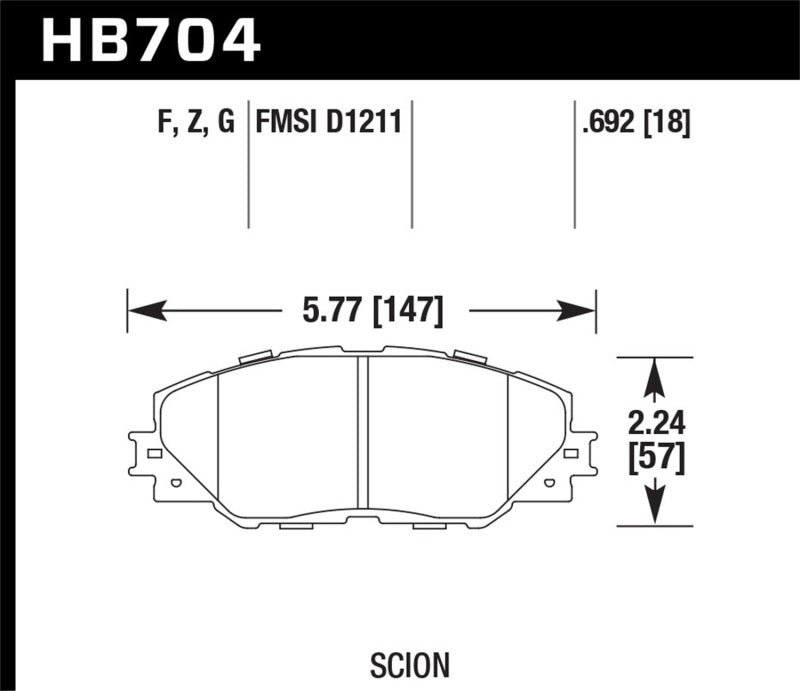Hawk 06-16 Toyota RAV4 HPS 5.0 Front Brake Pads.