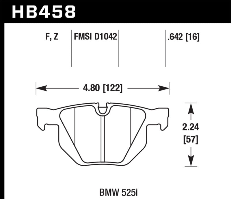 Hawk 07-08 BMW X5 3.0si / 09-13 X5 Xdrive / 10-13 X6 Xdrive Perf Ceramic Rear Street Brake Pads.