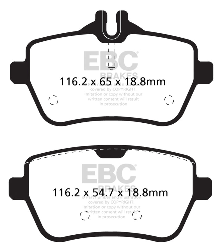 EBC 14+ Mercedes-Benz S550 4.7 Twin Turbo Redstuff Rear Brake Pads.