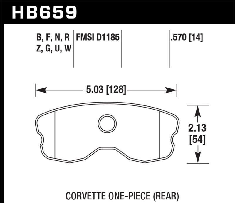 Hawk 10-12 Chevy Corvette Grand Sport / 06-12 Corvette Z06 Rear Race DTC-70 Brake Pads.