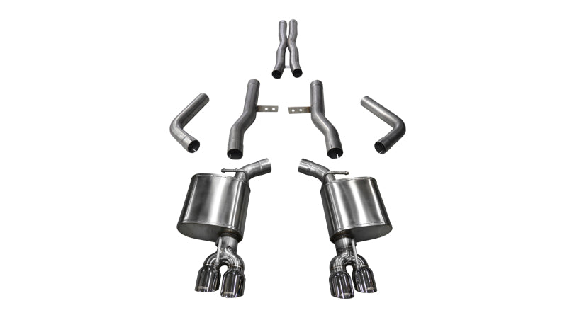 Corsa 15-17 Dodge Challenger Hellcat Dual Rear Exit Extreme Exhaust w/ 3.5in Polished Tips.
