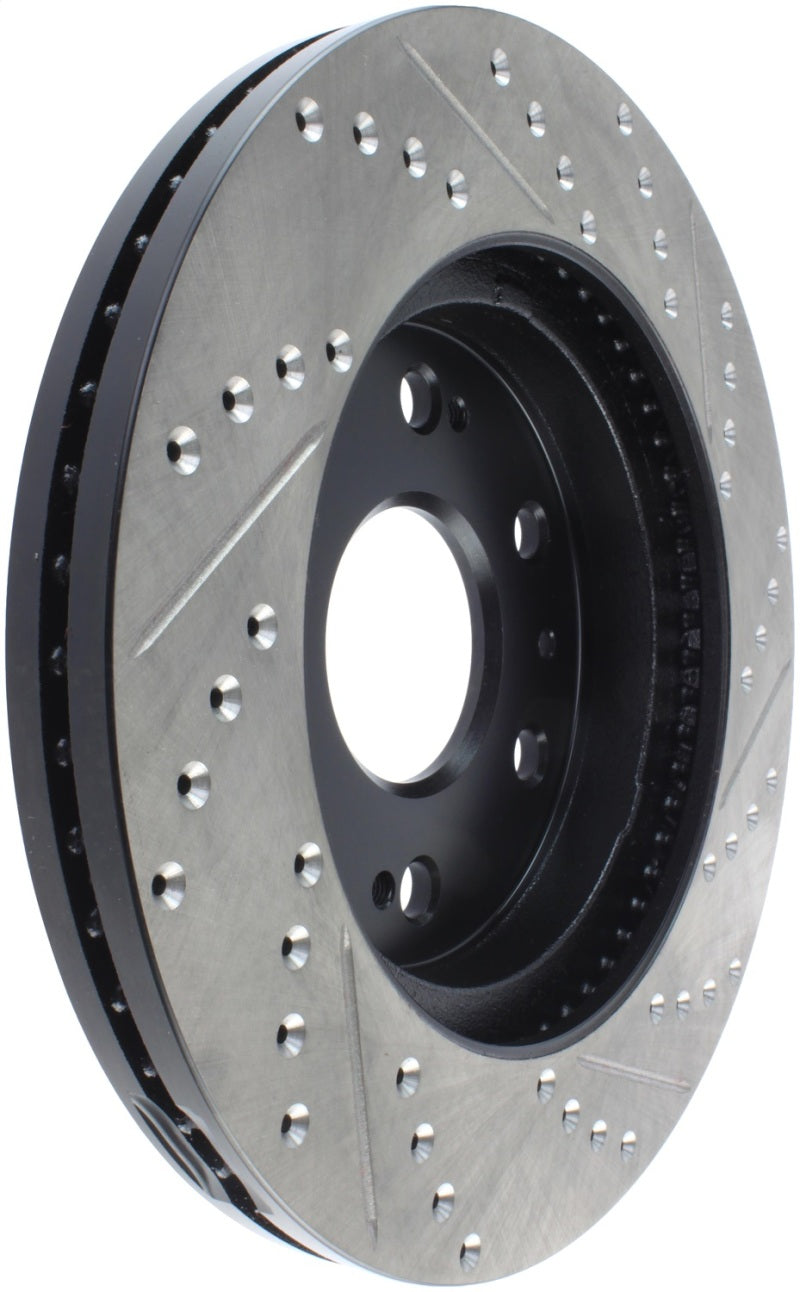 StopTech 05-10 GMC Sierra 1500 (w Rear Drum) / 07-09 GMC Yukon Front Right Slotted & Drilled Rotor.