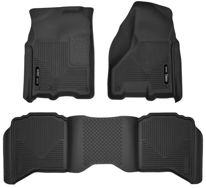 Husky Liners 09-18 Dodge Ram 1500 Crew Cab X-Act Contour Front & Second Seat Floor Liners - Black.