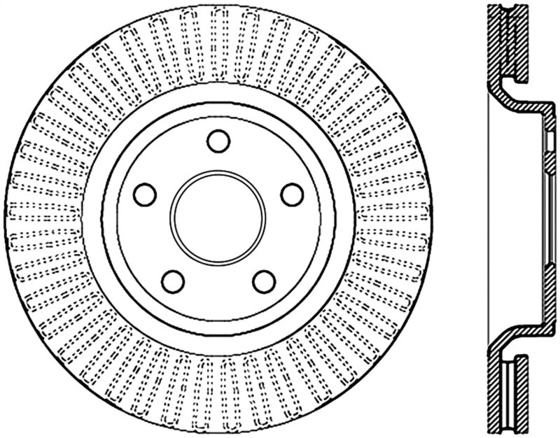 StopTech Slotted Sport Brake Rotor 11-17 Jeep Grand Cherokee (Excludes SRT8).