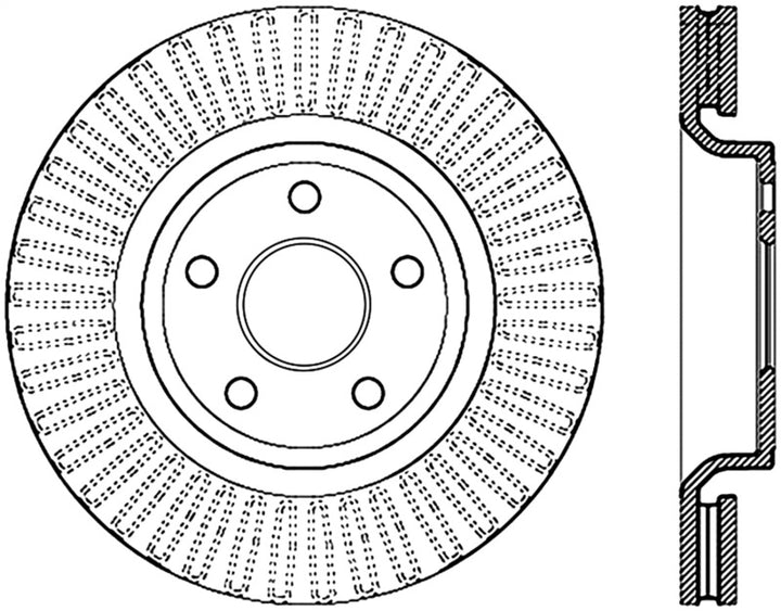 StopTech Slotted Sport Brake Rotor 11-17 Jeep Grand Cherokee (Excludes SRT8).