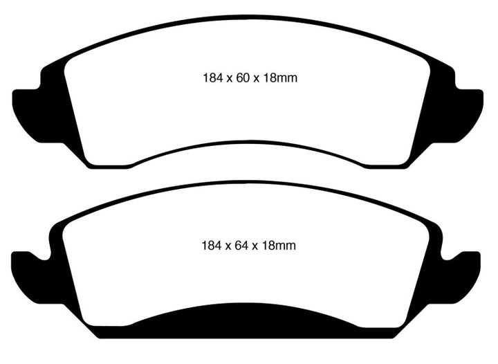 EBC 09-14 Cadillac Escalade 6.0 Hybrid Yellowstuff Front Brake Pads.