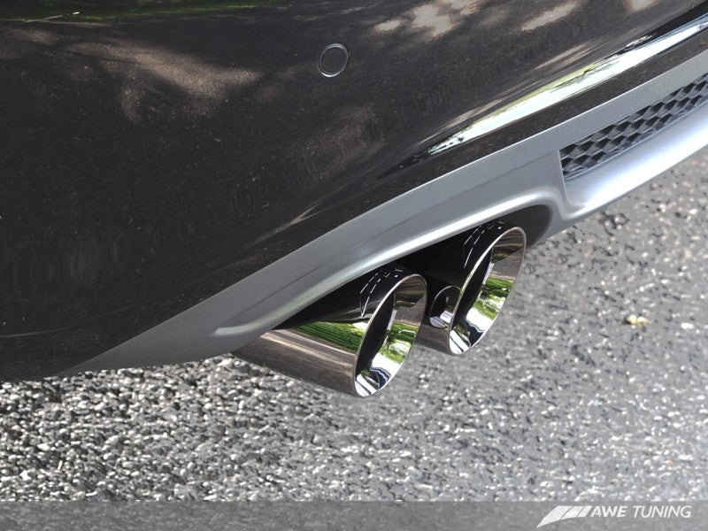 AWE Tuning Audi B8 A4 Touring Edition Exhaust - Quad Tip Polished Silver Tips - Does Not Fit Cabrio.