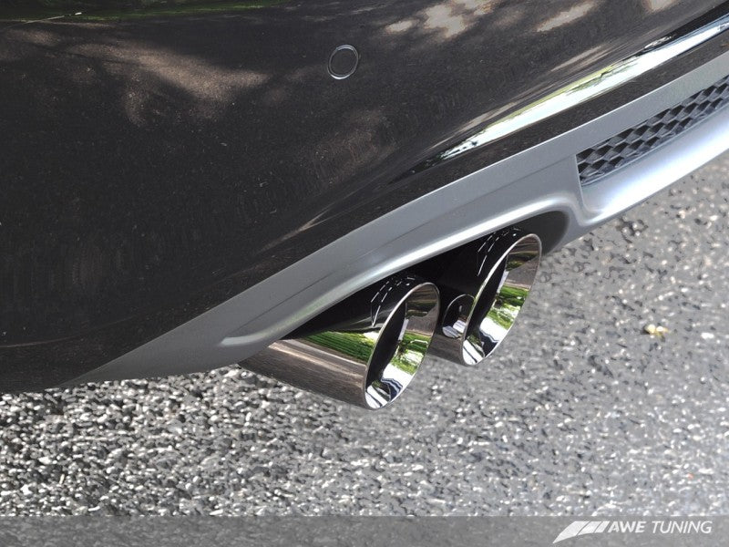 AWE Tuning Audi B8 A4 Touring Edition Exhaust - Single Side Diamond Black Tips.