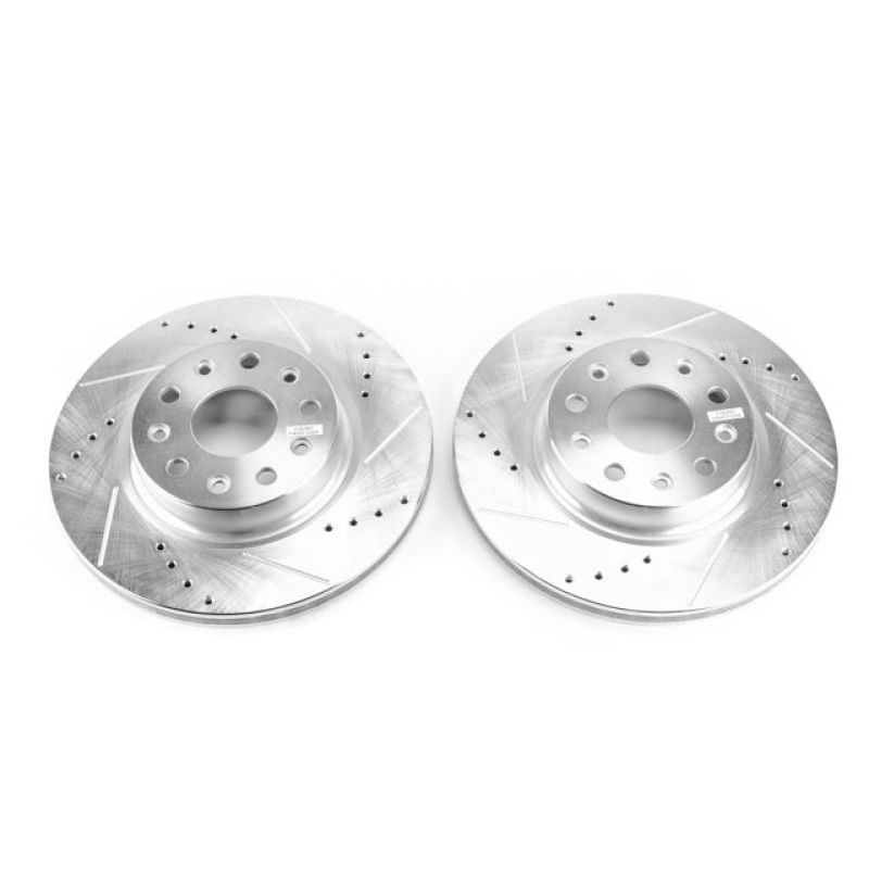 Power Stop 2018 Jeep Wrangler Front Evolution Drilled & Slotted Rotors - Pair.