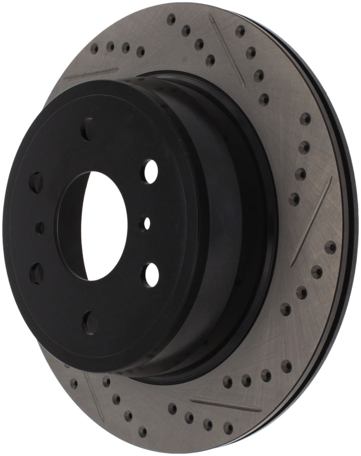 StopTech 07-10 GMC Sierra (w/ Rear Drum) / 07-09 GMC Yukon Rear Left Slotted & Drilled Rotor.