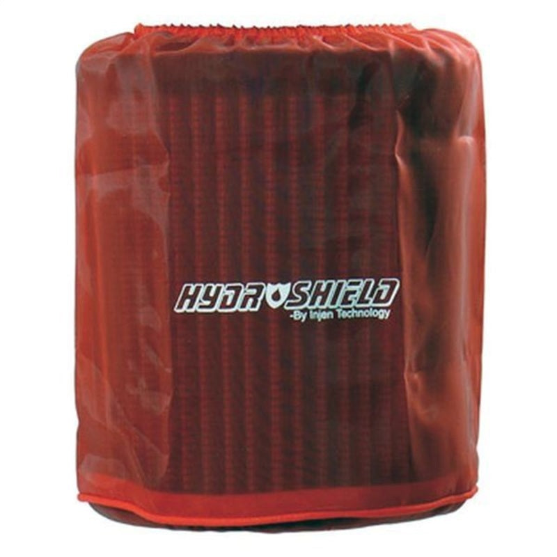 Injen Red Water Repellant Pre-Filter fits X-1021 6in Base / 6-7/8in Tall / 5-1/2in Top.