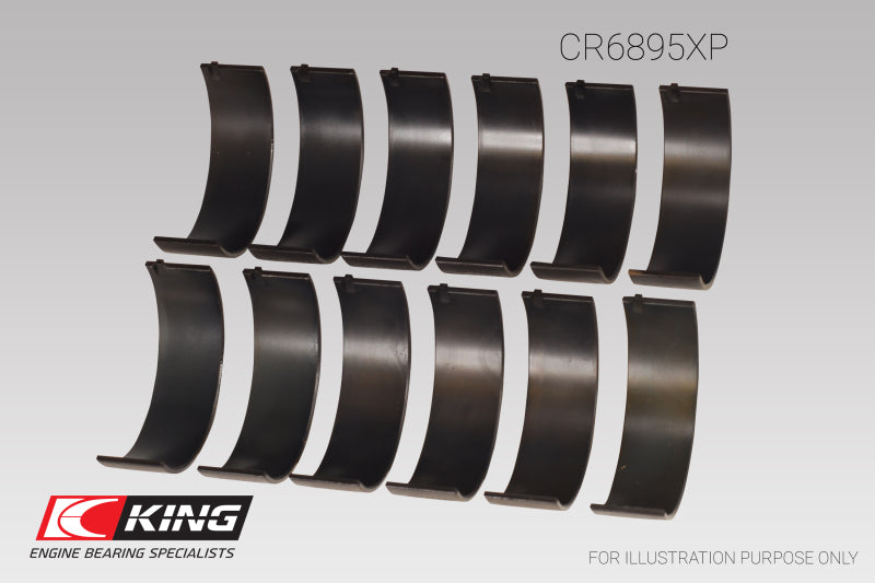 King Ford Ecoboost 3.5L V6 (Size 0.25) pMaxBlack Coated Connecting Rod Bearing Set.