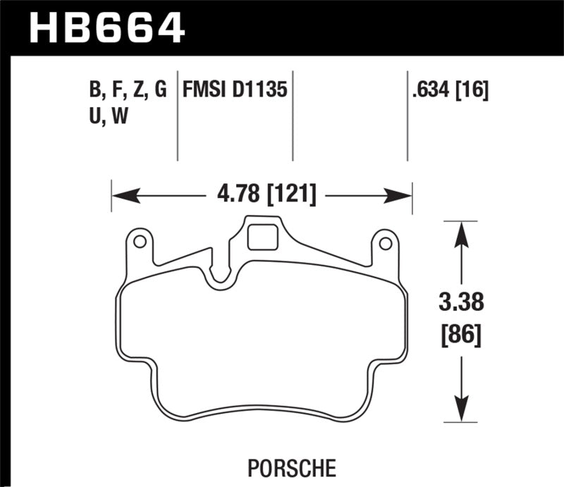 Hawk 05-08 Porsche 911 Carrera / 08 Boxster / 07-08 Cayman Front DTC-60 Brake Pads.