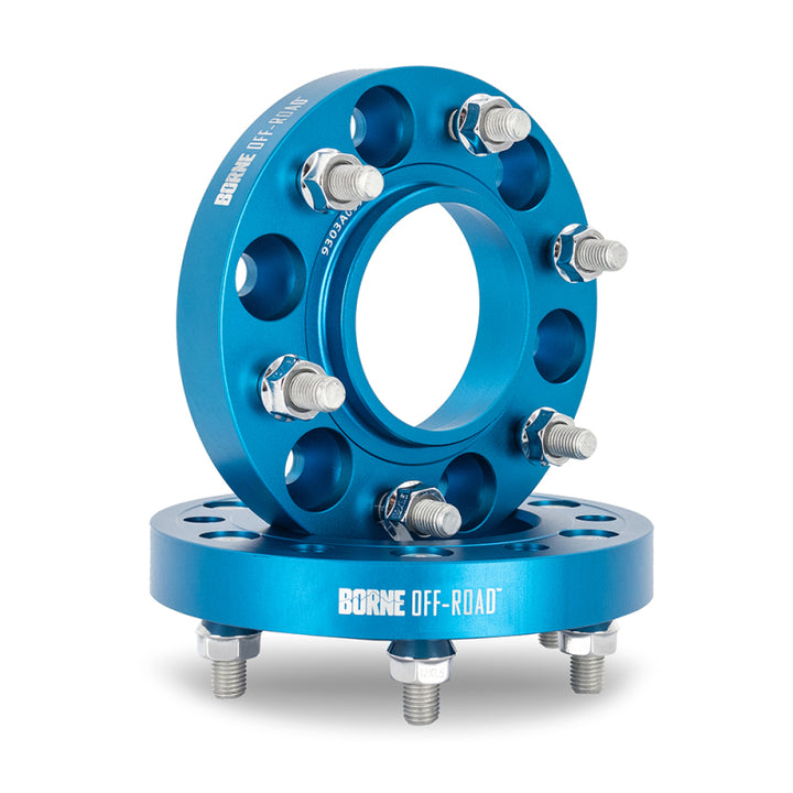 Mishimoto Borne Off-Road Wheel Spacers - 6x139.7 - 93.1 - 25mm - M12 - Blue.