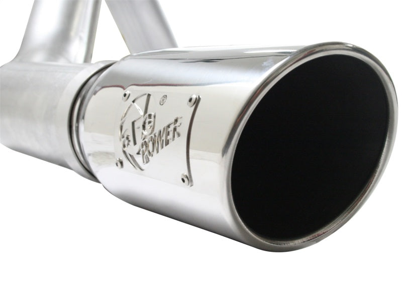 aFe Atlas Exhaust 4in Aluminized Cat-Back w/ 304 SS Polished Tip 11-13 Ford F-150 EcoBoost V6 3.5L.