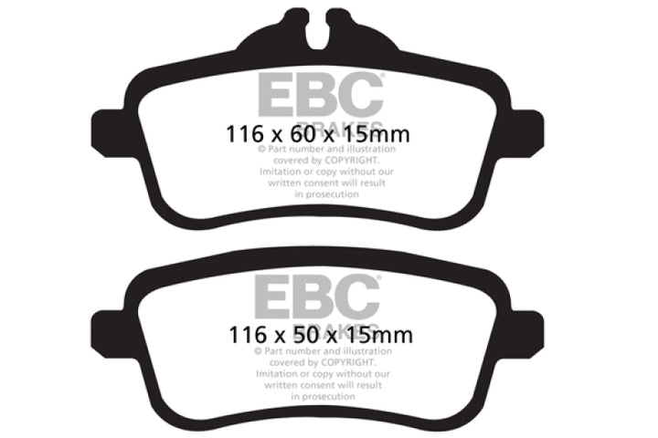 EBC 14+ Mercedes-Benz CLA45 AMG 2.0 Turbo Yellowstuff Rear Brake Pads.