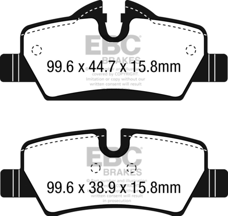 EBC 14+ Mini Hardtop 1.5 Turbo Cooper Greenstuff Rear Brake Pads.