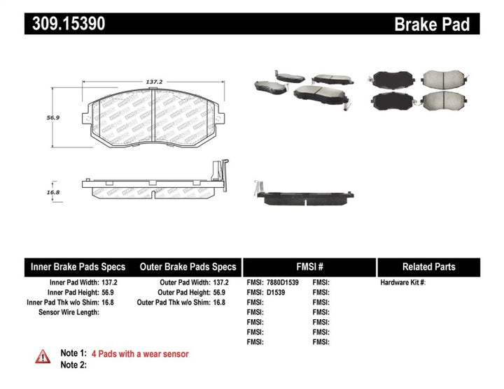 StopTech Performance 13 Scion FR-S / 13 Subaru BRZ Front Brake Pads.