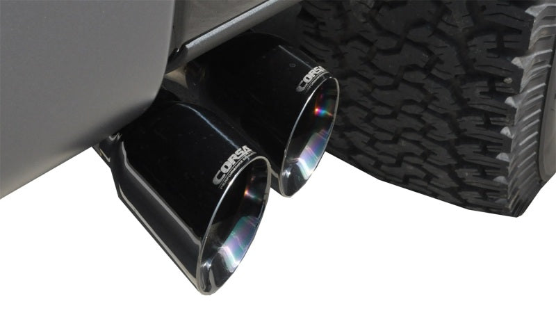 Corsa 11-14 Ford F-150 Raptor 6.2L V8 133in Wheelbase Black Xtreme Cat-Back Exhaust.