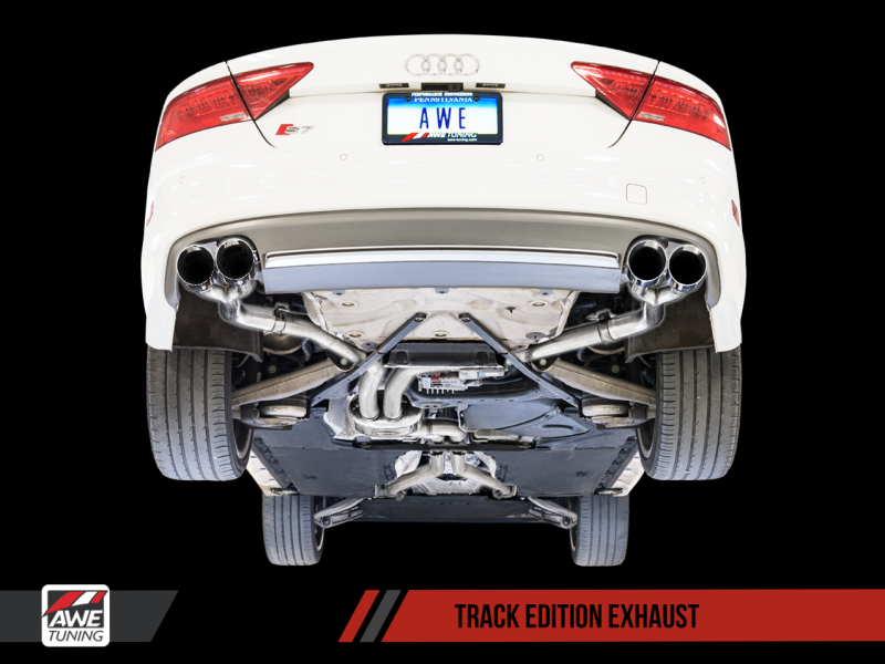 AWE Tuning Audi C7 / C7.5 S7 4.0T Track Edition Exhaust - Diamond Black Tips.