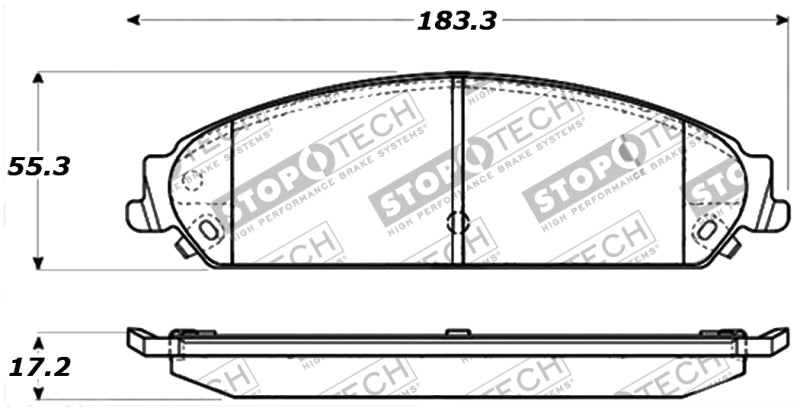 StopTech 06-10 Dodge Charger R/T Sport Performance Front Brake Pads.