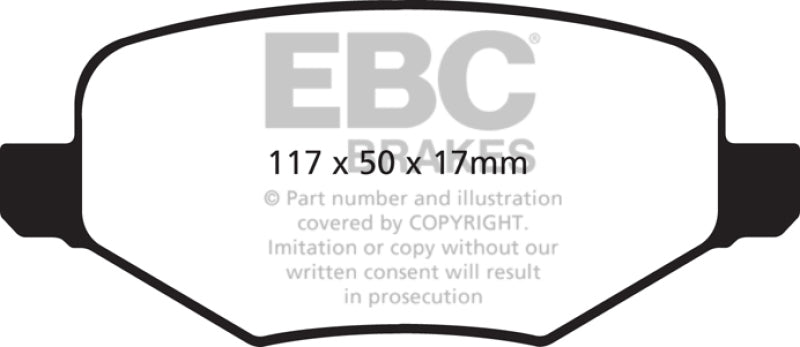 EBC 11-14 Ford Edge 2.0 Turbo Redstuff Rear Brake Pads.