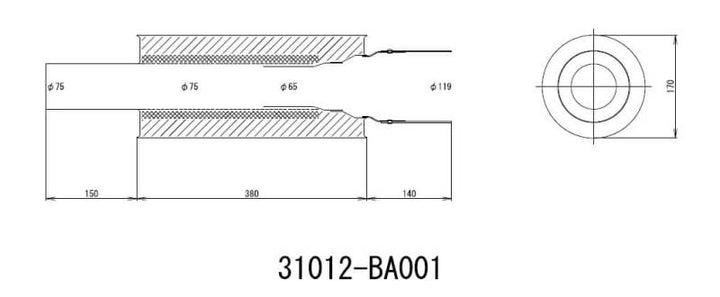 HKS Universal Carbon-Ti Cat-back Exhaust - 170mm Shell/75mm Diameter.