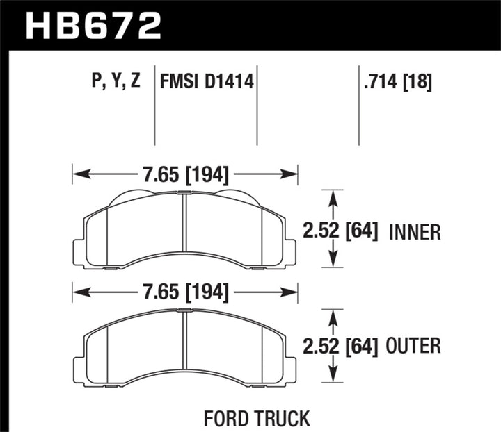 Hawk 10-14 Ford F-150 Front Super Duty Brake Pads.