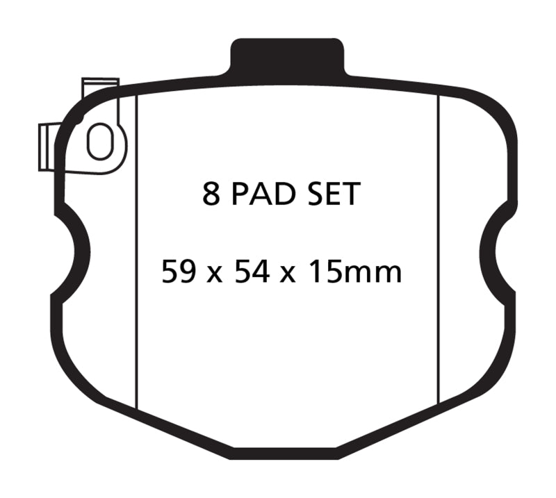 EBC 10-13 Chevrolet Corvette (C6) 6.2 Grand Sport Redstuff Rear Brake Pads.