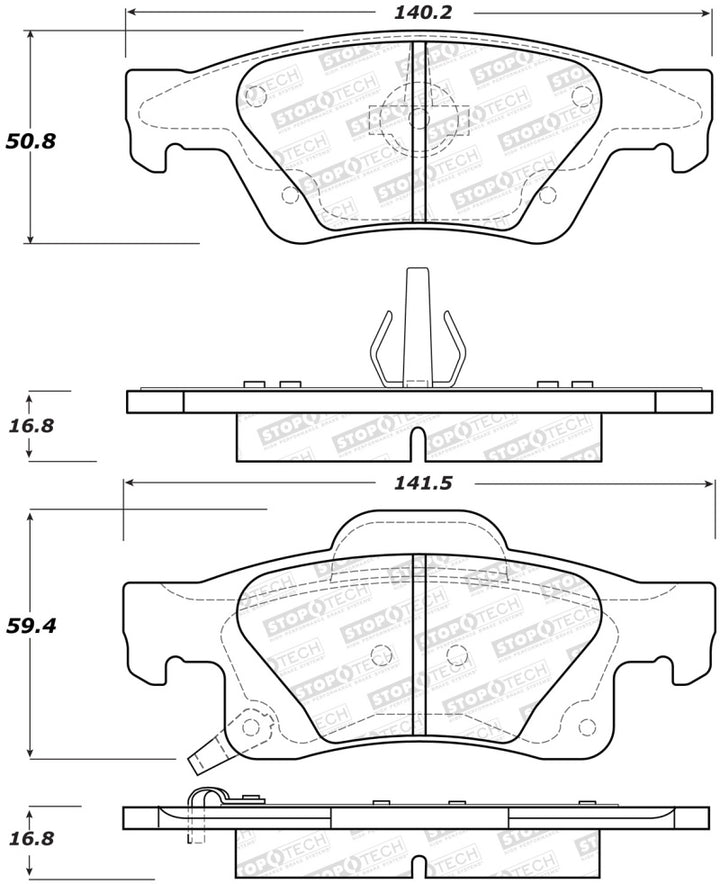 StopTech Street Brake Pads - Rear.