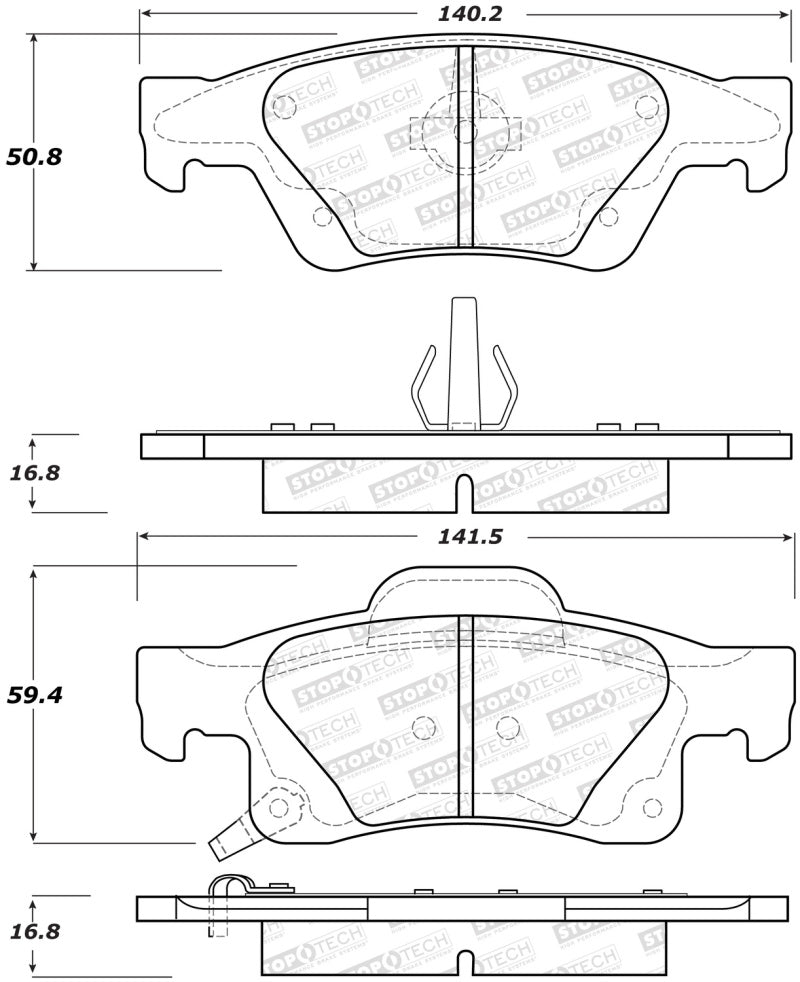 StopTech Street Brake Pads - Rear.