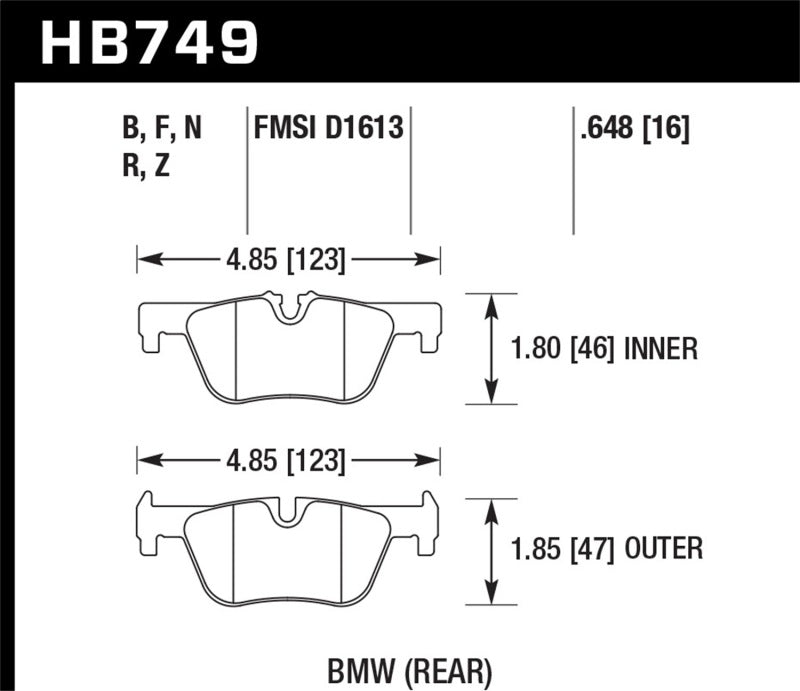 Hawk 13-14 BMW 328i/328i xDrive / 2014 428i/428i xDrive HP Plus Rear Brake Pads.