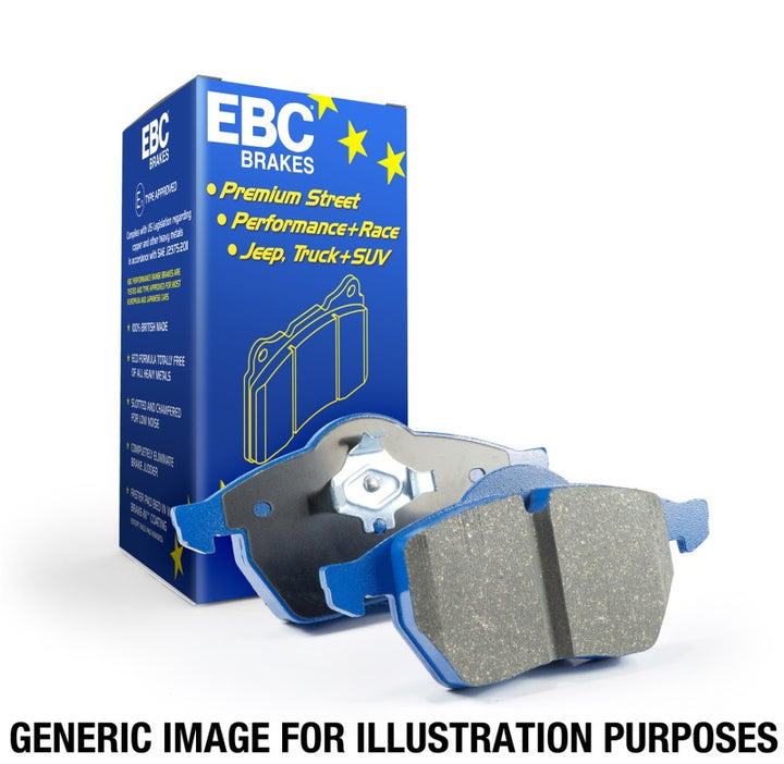 EBC 12-16 Porsche Boxster 2.7L (Cast Iron Rotors Only) Bluestuff Front Brake Pads.