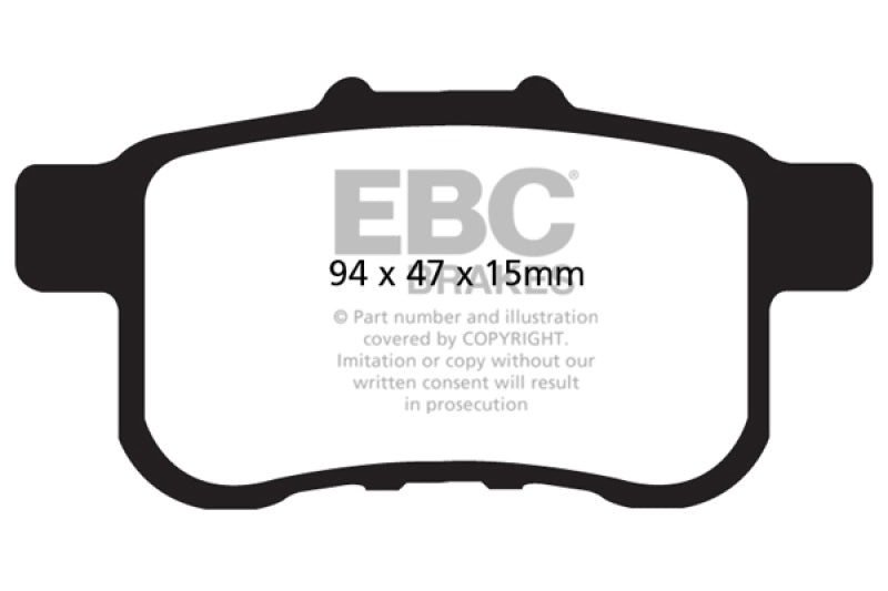 EBC 09-14 Acura TSX 2.4 Redstuff Rear Brake Pads.
