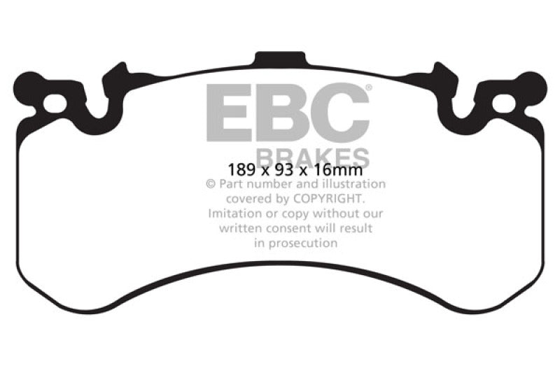 EBC 11+ Audi A8 Quattro 6.3 (Cast Iron Rotors) Redstuff Front Brake Pads.