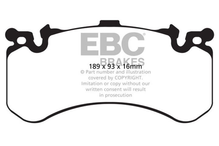 EBC 11+ Audi A8 Quattro 6.3 (Cast Iron Rotors) Yellowstuff Front Brake Pads.