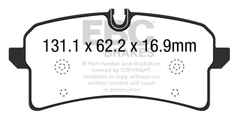 EBC 14+ Porsche Macan (Cast Iron Rotors only) 3.6 Twin Turbo Yellowstuff Rear Brake Pads.