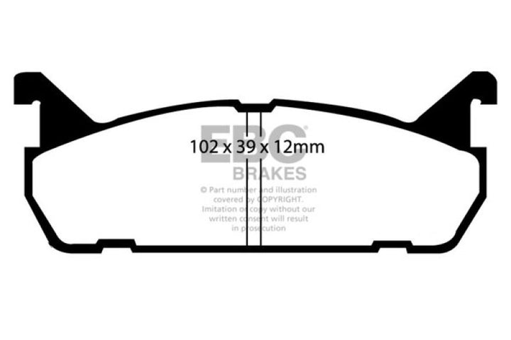 EBC 91-96 Ford Escort 1.8 Redstuff Rear Brake Pads.