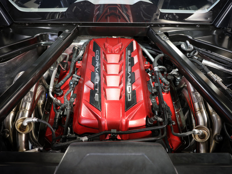aFe Twisted 304SS Header 2020 Chevy Corvette (C8) 6.2L V8 - Titanium Ceramic Coated.
