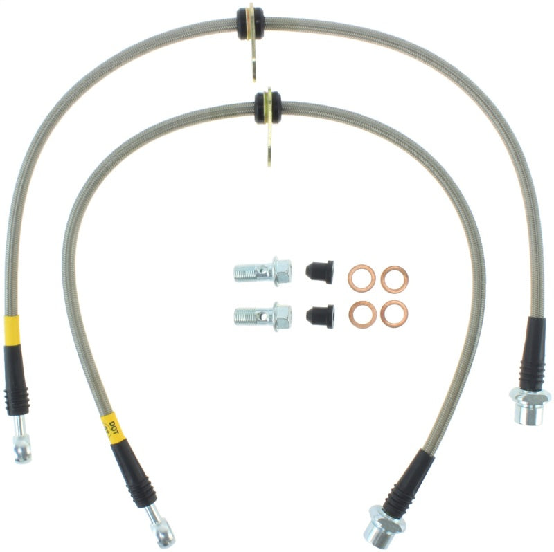 StopTech 02-12 Toyota Camry Coupe/Sedan / 04-08 Solara Rear Stainless Steel Brake Lines.