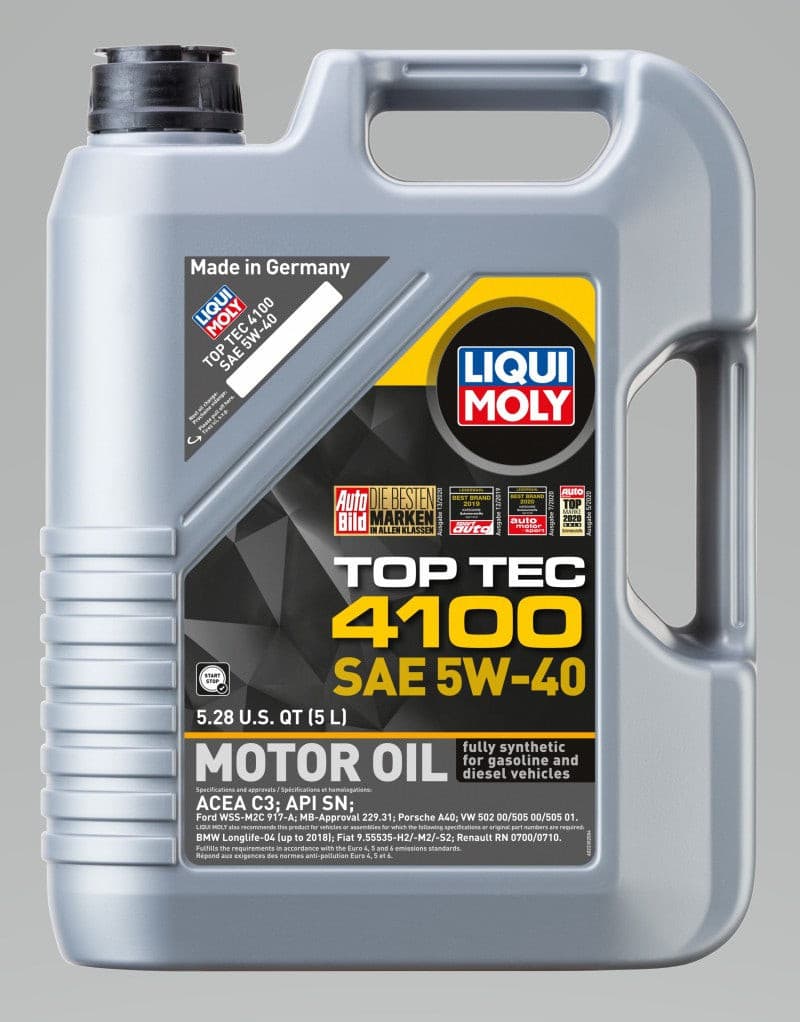 LIQUI MOLY 5L Top Tec 4100 Motor Oil SAE 5W40.