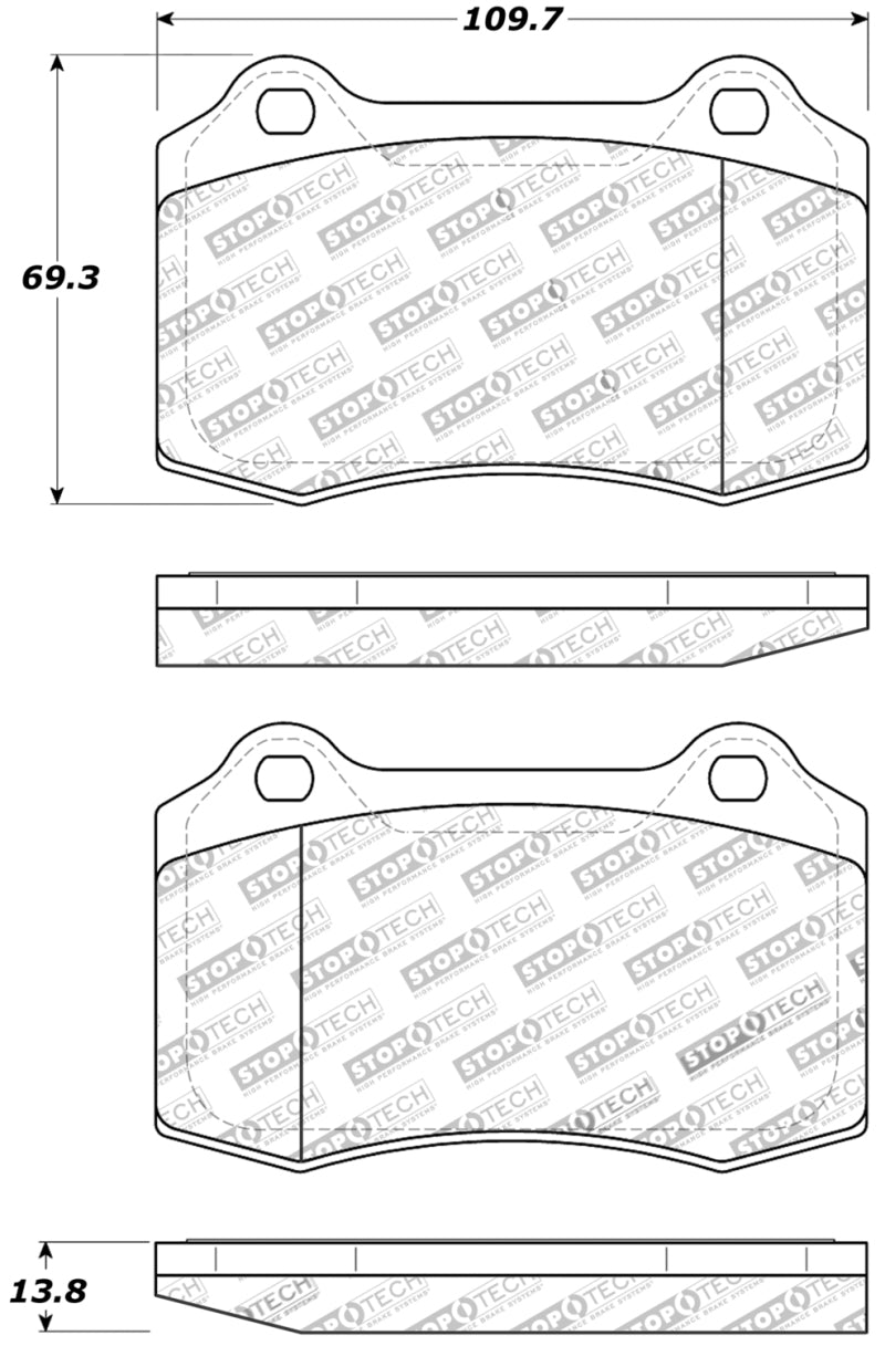 StopTech Performance 00-06 Jaguar S Typre R / XJ R / XJR-S / XJ Sport Rear Brake Pads