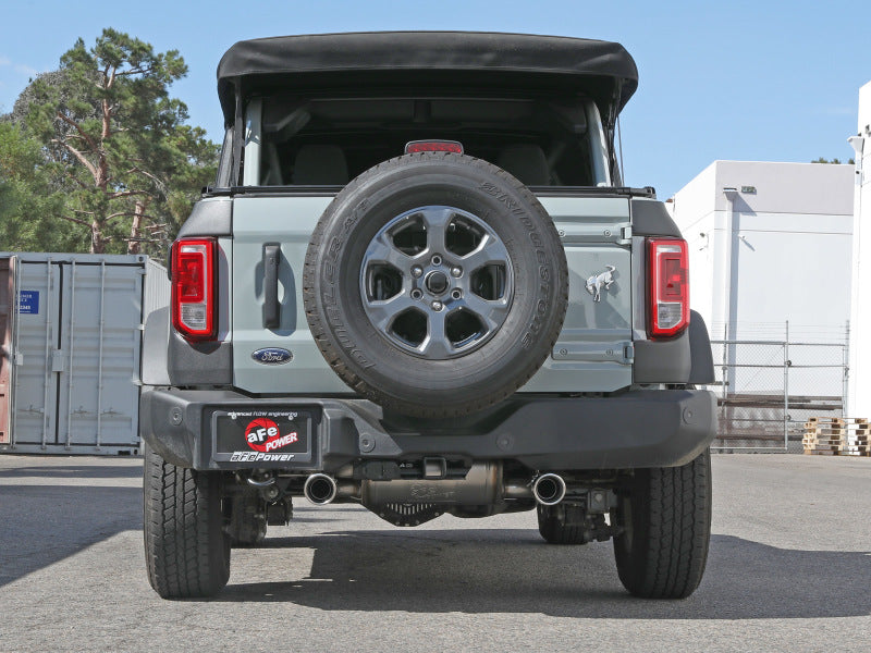 aFe Vulcan 3in 304 SS Axle-Back Exhaust 2021 Ford Bronco L4-2.3L (t)/V6-2.7L (tt) w/ Polished Tips.