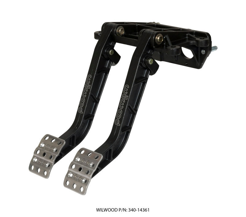 Wilwood Adjustable-Tandem Dual Pedal - Brake / Clutch - Fwd. Swing Mount - 7.0:1 - Black E-Coat.