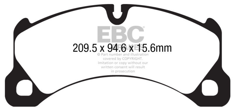 EBC 10+ Porsche Cayenne 3.6 Yellowstuff Front Brake Pads.