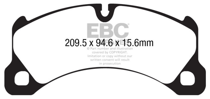 EBC 10+ Porsche Cayenne 3.6 Yellowstuff Front Brake Pads.