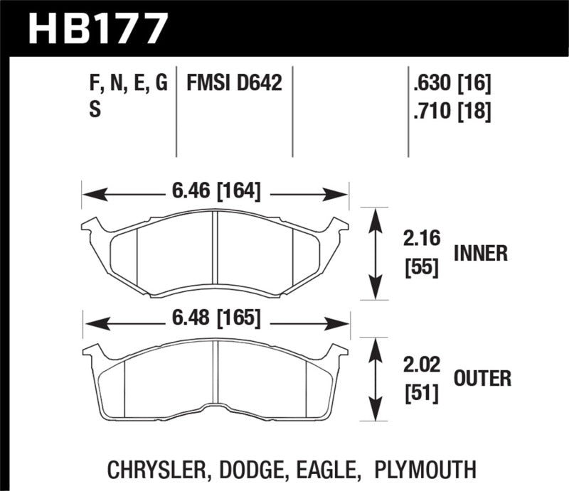 Hawk 95-97 Dodge Neon HP+ Front Street Brake Pads.