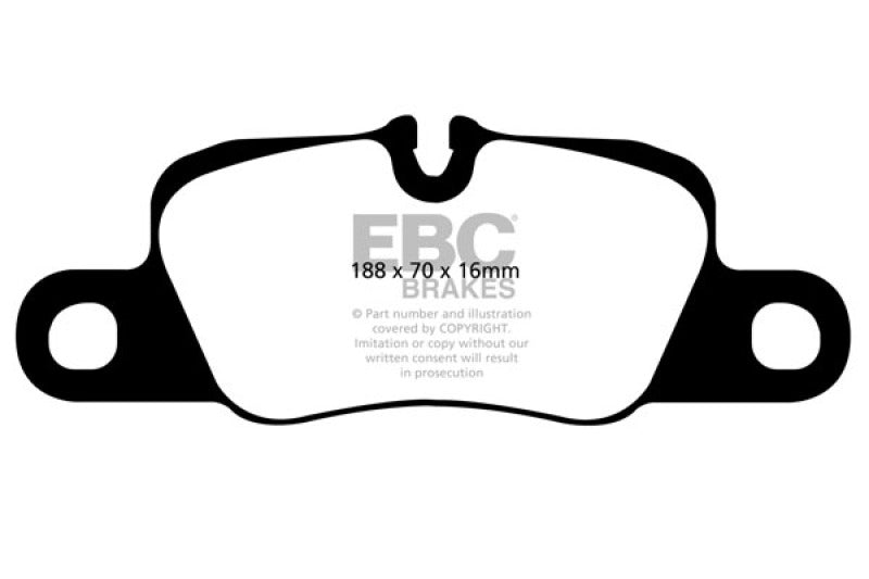 EBC 12-15 Porsche 911 (991) (Cast Iron Rotor only) 3.8 Carrera S Redstuff Rear Brake Pads.