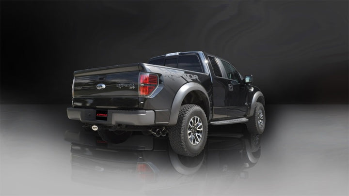 Corsa 11-14 Ford F-150 Raptor 6.2L V8 133in Wheelbase Black Xtreme Cat-Back Exhaust.